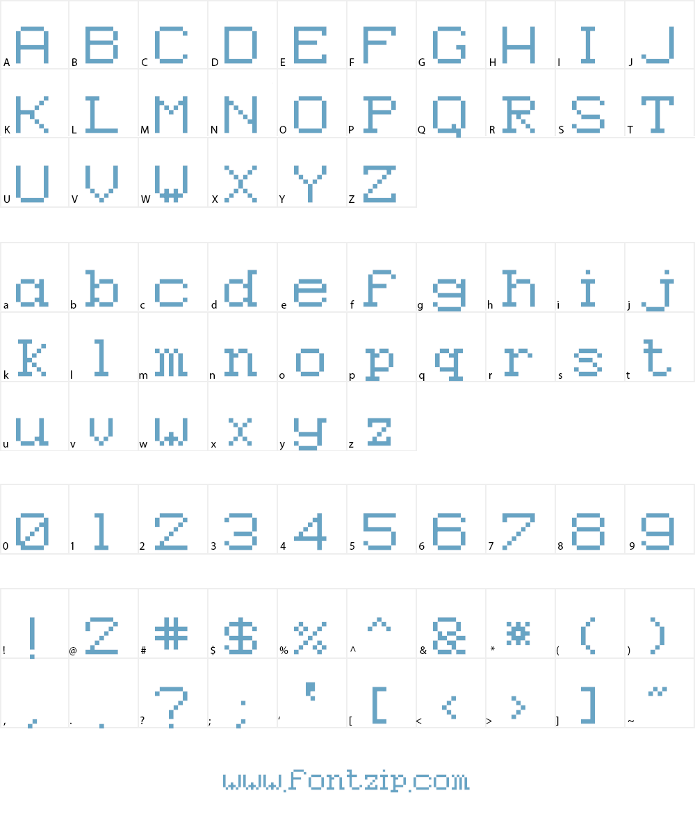 Epson Pixeled Font Character